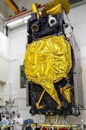 EUTELSAT 8 West B undergoing vibration testing. Image credit: Eutelsat