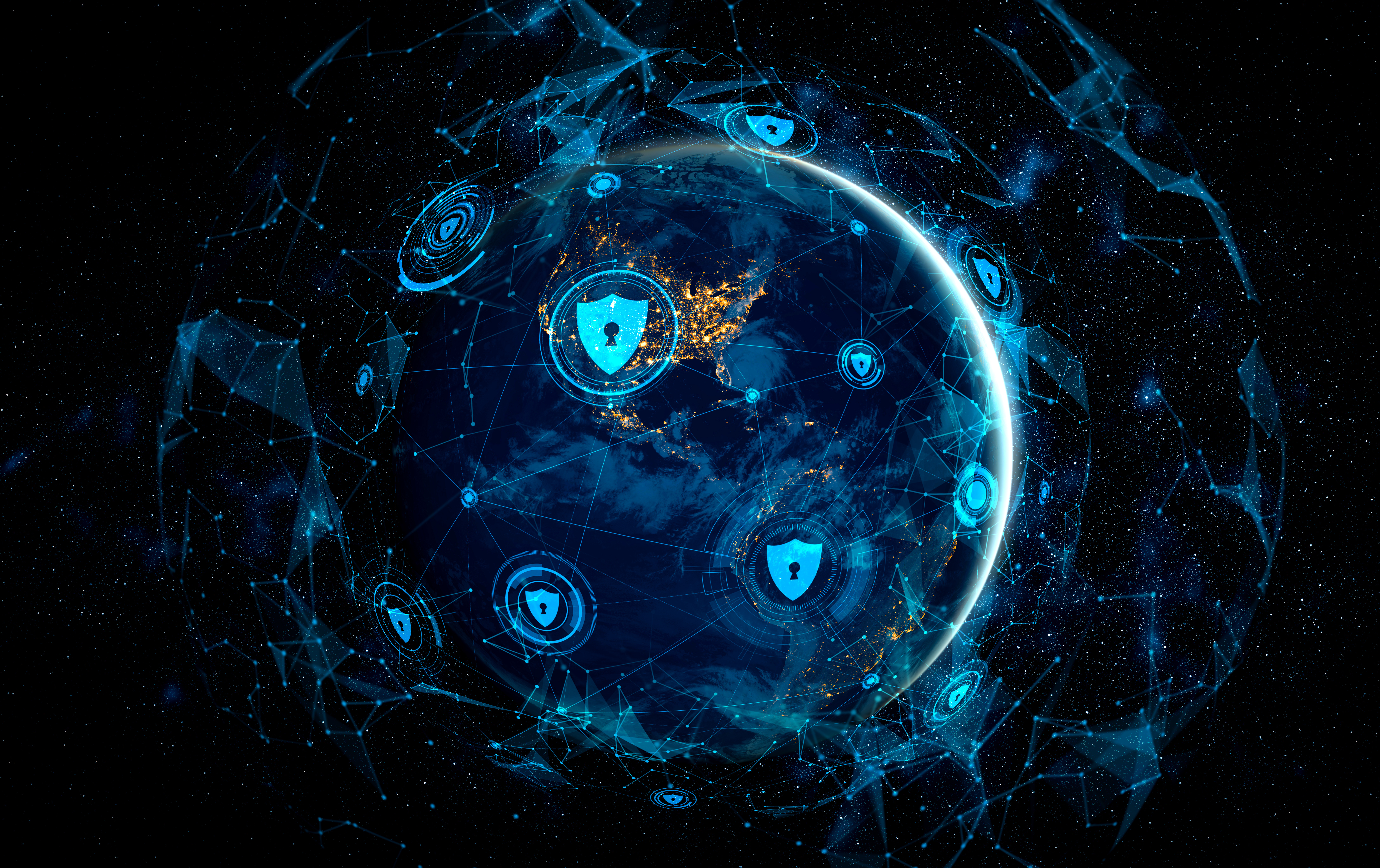 The Earth surrounded by secure connectivity