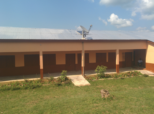 Satellite terminal installed at a school in Ghana.Photo credit: SatADSL / ESA
