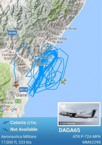 Aircraft's route over Taormina, Italy - May 2017