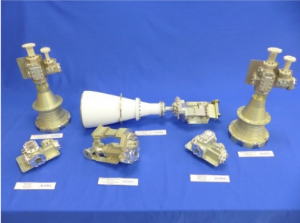 A chess set for astronauts? Not quite – these are qualification models of  Ku-Band feed chains and polariser devices that passed a particularly rigorous series of mechanical, thermal and RF testing. (Image credit: Airbus Defence and Space) 